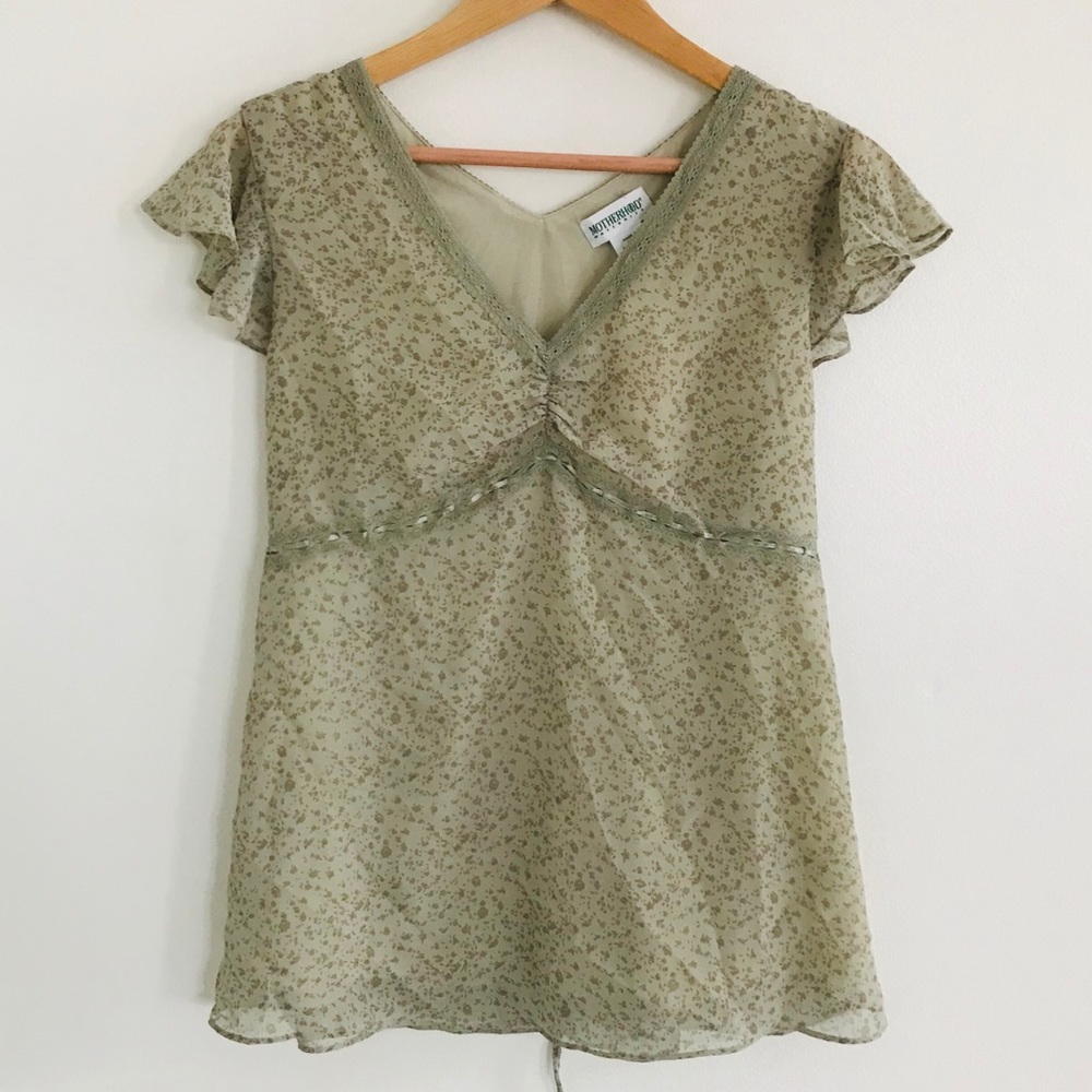 Motherhood Maternity Flutter Sleeve Blouse